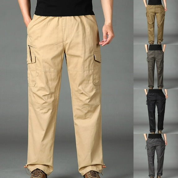 QATAINLAV Men Cargo Pants Big and Tall Rip Resistant Tactical Pant with Multi Pockets for Outdoor Hiking Fishing Sports Army Green M