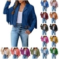 thumbnail image 1 of QATAINLAV Women's Fringe Jacket Faux Suede Leather Jackets Fashion Tassel Motorcycle Cropped Coats Long Sleeve Cardigans Yellow XL, 1 of 9