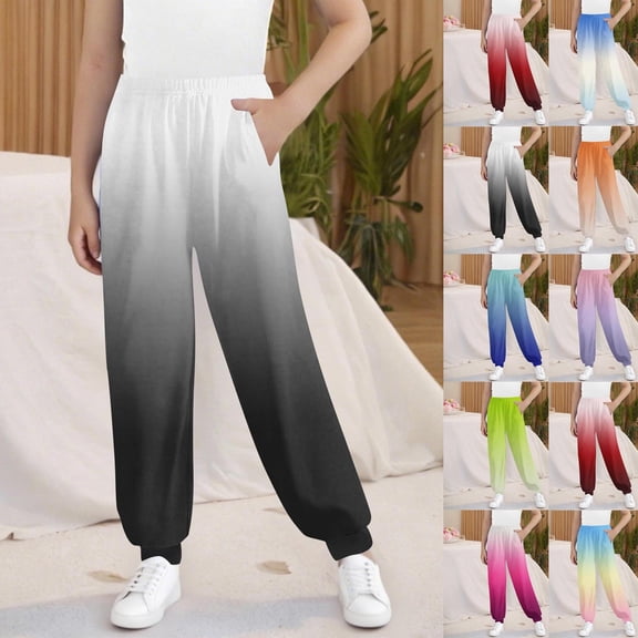 SROBPTY Kids Fall Sweatpants Toddler Boys Girls Printed Thin Full Length Sports Pants