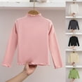 thumbnail image 1 of SROBPTY Kids Fall Tops, Toddler Long Sleeve Shirts, Children's Winter Solid Velvet Long Sleeve Round Neck Top Pink,6-7Years, 1 of 5