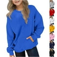 thumbnail image 1 of SROBPTY Kids Fall Tops, Toddler Sweatshirts, Toddler Kids Girls Boys Fashion Printed Long Sleeve Crewneck Sweatshirt Pullover Top with Pocket Blue,4-5 Years, 1 of 4