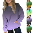 thumbnail image 1 of SROBPTY Kids Fall Tops, Toddler Sweatshirts, Toddler Kids Girls Boys Fashion Printed Long Sleeve Crewneck Sweatshirt Pullover Top with Pocket Purple,10-11 Years, 1 of 4