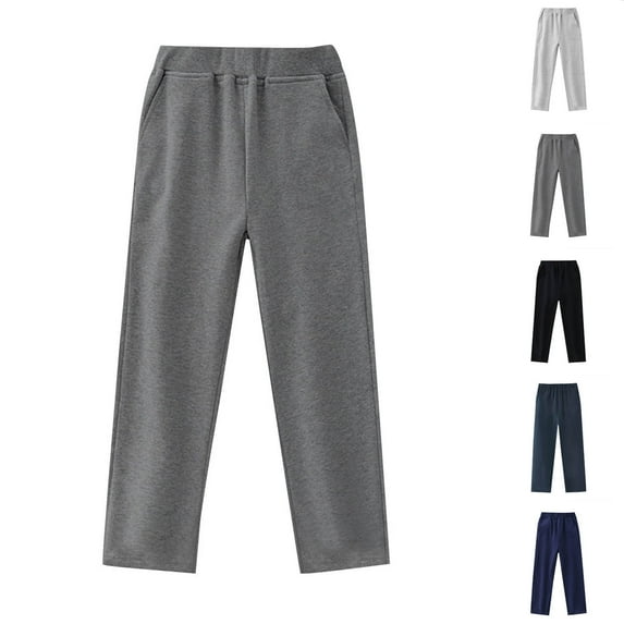 Swuxness Boys Casual Sports Pants, Fall Long Pants for Kids, Toddler Solid Color Elastic Waist Active Wear Sweatpants with Pockets for Boys and Girls Navy, 10-11 Years