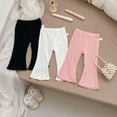 thumbnail image 1 of Swuxness Girls Casual Flare Leggings, Spring Long Pants for Kids, Kids Solid Color Elastic Waist Thin Breathable Flared Leg Pants for Boys and Girls Pink, 9-12 Months, 1 of 5