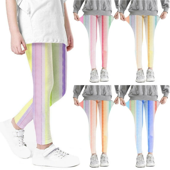 Swuxness Girls Elastic Leggings, Kids Fall Long Pants, Girls Plaid Print Wear Outside Kids Long Mosquito Leggings for Kids Purple, 6-7 Years