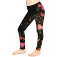 thumbnail image 1 of Swuxness Girls Elastic Leggings, Kids Fall Long Pants, Girls Print Elastic Waist Soft Active Running Leggings for Kids Black, 6-7 Years, 1 of 4