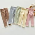 thumbnail image 1 of Swuxness Girls Elastic Leggings, Kids Fall Long Pants, Girls Solid Color Fleece Warm Knit Elastic Jogger Pants for Toddler and Kids Coffee, 2-3 Years, 1 of 5