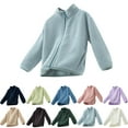 thumbnail image 1 of Swuxness Kids Fleece Casual Jacket, Toddler Fall Long Sleeve Jacket, Toddler Solid Color Fleece Warm Stand Collar Pocket Zipper Outerwear for Boys and Girls Mint Green, 2-3 Years, 1 of 5