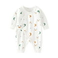 thumbnail image 1 of Fall Savings! Swuxness Kids Warm Casual Rompers, Toddler Long Sleeve Long Pant Fall Jumpsuit, Kids Print Soft Comfortable Daily Play Wear Outfit Romper for Boys and Girls White, 1-3 months, 1 of 3