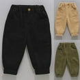thumbnail image 1 of Swuxness Toddler Full Length Pants Button Pocket Mid Waist Straight-Leg Casual Wear, 1 of 5