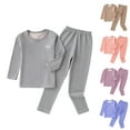 thumbnail image 1 of Swuxness Toddler Fleece Long Sleeve Home Two Piece Sets, Kids Winter Fleece Long Pants Sets, Kids Crew Neck Fleece Underwear Casual Outfit for Girls and Boys Gray, 16-17 Years, 1 of 5