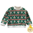 thumbnail image 1 of Swuxness Toddler Fleece Long Sleeve Sweater, Toddler Winter Warm Tops, Boys and Girls Crewneck Print Fleece Lined Warm Comfortable Casual Wear Sweater for Kids Green, 10-11 Years, 1 of 3