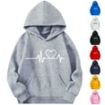 thumbnail image 1 of Swuxness Toddler Long Sleeve Hooded Sweatshirts, Fall Sports Tops for Kids, Boys and Girls Crew Neck Solid Color Comfortable Everyday Wear Hooded Pullover for Kids Gray, 9-10 years, 1 of 5