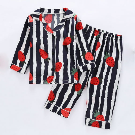 Swuxness Toddler Long Sleeve Pajama Two Piece Sets, Kids Fall Casual Long Pants Sets, Kids Print Casual Comfortable Loungewear Outfit for Boys and Girls Black, 7-8 Years