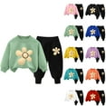 thumbnail image 1 of Swuxness Toddler Long Sleeve Sweatshirt Two Piece Sets, Kids Winter Sweatpants Sets, Kids Print Round Neck Casual Comfortable Outfit Sets for Boys and Girls Black, 7-8 Years, 1 of 4