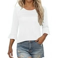 thumbnail image 1 of Women Fall Shirts Women's Shirts Womens Tops 3/4 Length Sleeves Blouses Reorder Items Trending Gifts, 1 of 7
