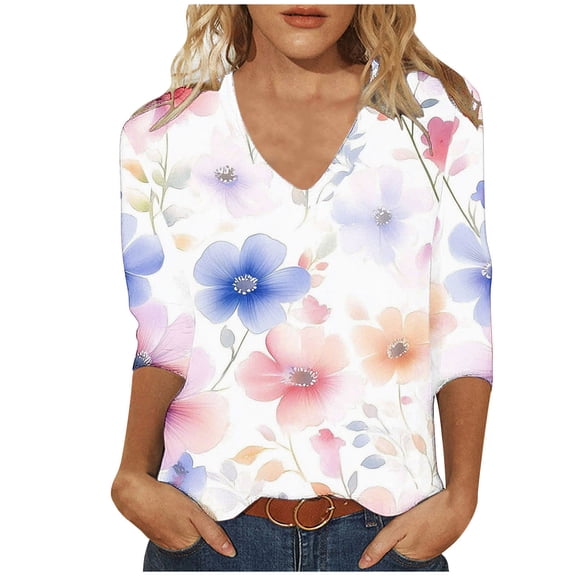Women's Blouse Womens Tops Three Quarter Sleeve Tops Women Women's Blouses New Arrivals Trending Gifts
