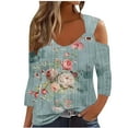 thumbnail image 1 of Women's Fall Blouses Womens Tops Trendy 3/4 Sleeve T Shirts for Women Loose Fit Womens Blouses My Items Trending Gifts, 1 of 5