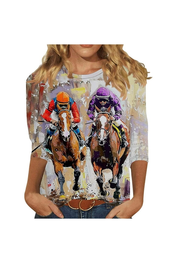 Women's Fall T-Shirts Womens Tops 3/4 Length Sleeve Womens Tops Women's Blouses My Items Ordered Trending Gifts