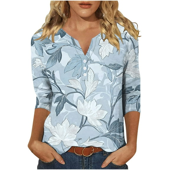 Women's Fall Tops Women's Top Womens 3/4 Sleeve Tops Plus Size Womens Blouses Fall 2025 My Items Trending Gifts