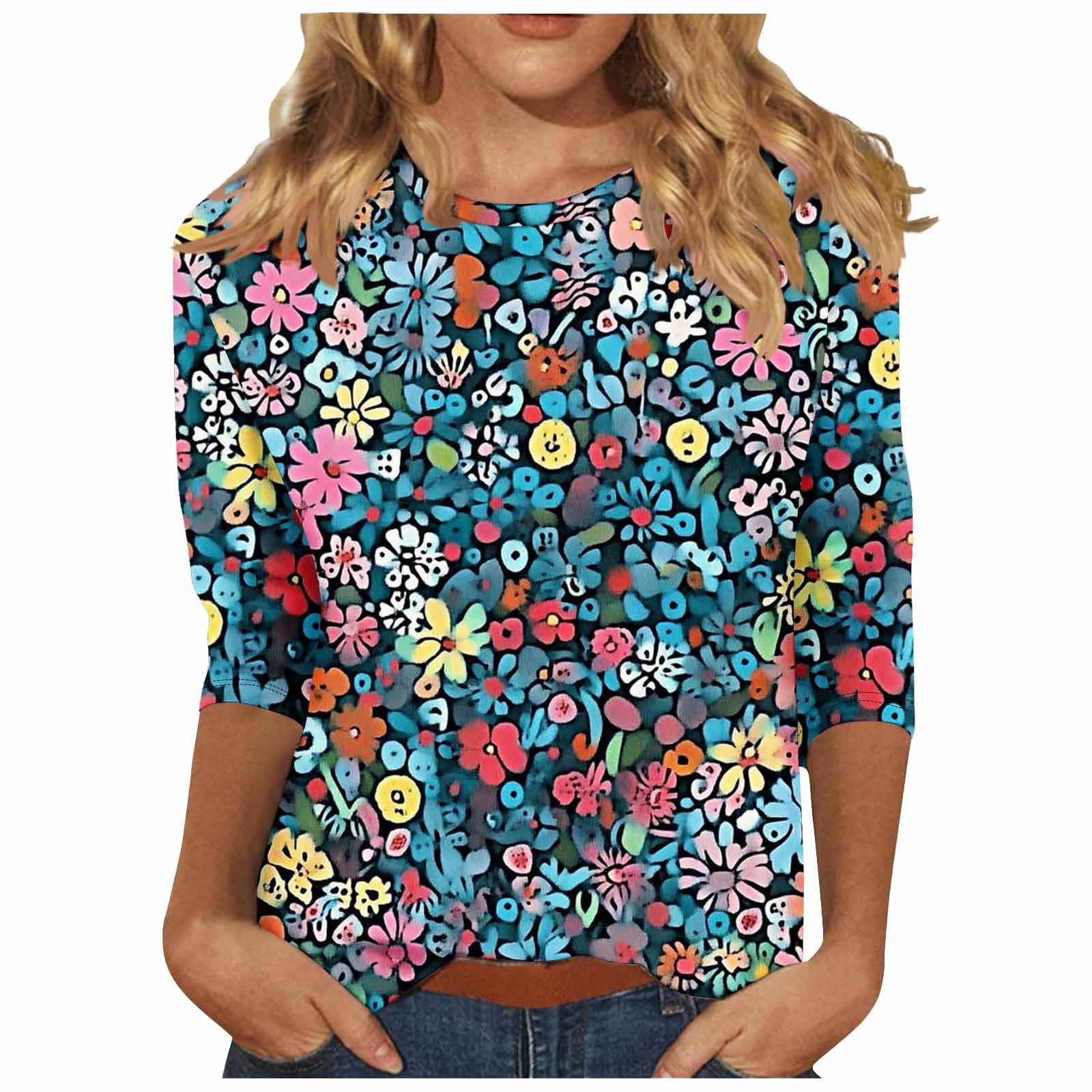 Fall Savings Women's Plain T-Shirts Women's Shirts Casual Casual Tops ...