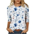 thumbnail image 1 of Women's Plus Size Fall Tops Women's Shirt T Shirt 3/4 Sleeves Women Womens Blouses Plus Size Fall New & Trending Gifts, 1 of 5