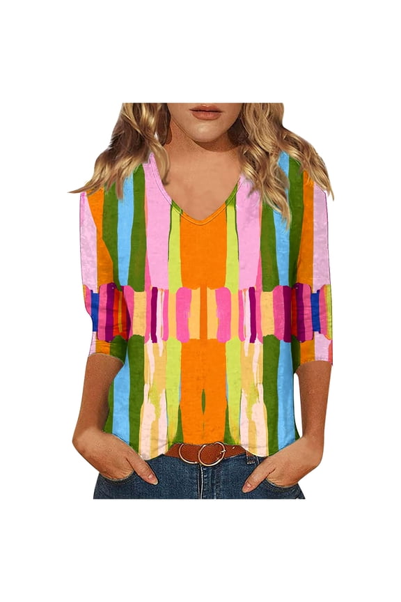 Women's Plus Size Tops Women's Tops 3/4 Sleeve T Shirts Womens Blouses My Reorder List Trending Gifts