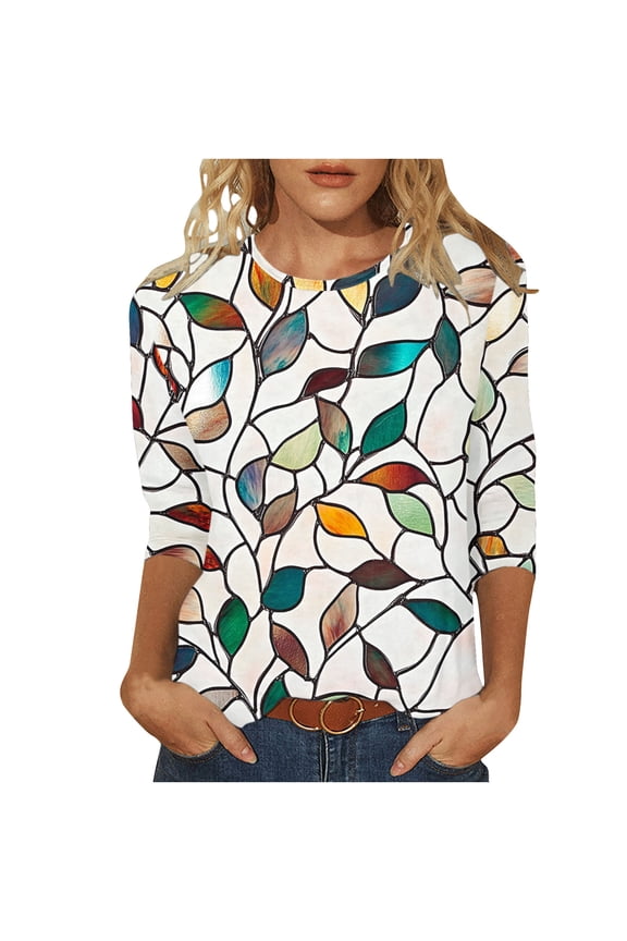 Women's Plus Size Tops Womens Tops Fall Fashion Womens Tops Petite Sizes Only 3/4 Sleeve Womens Blouses Casual Plus Size my items ordered Trending Gifts