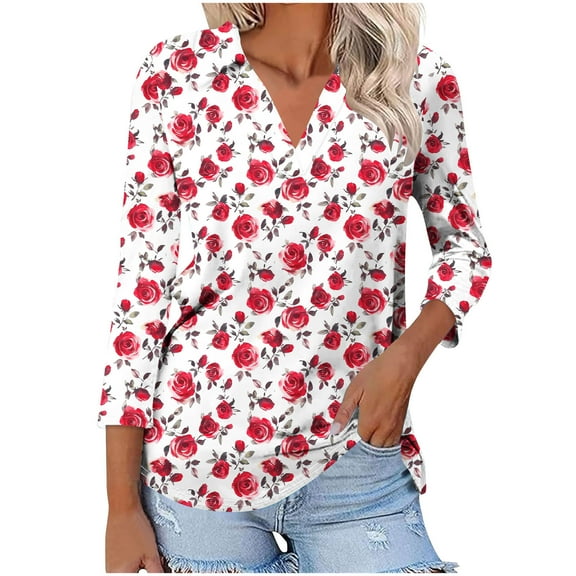 Women's Plus Size Tops Womens Tops Plus Size Work Quarter Sleeve Tops Blouses Casual Boho My Orders Trending Gifts