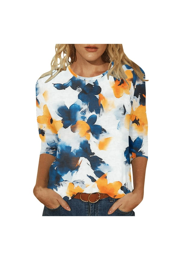 Women's T-Shirts Women's Shirts Quarter Sleeve Tops for Women Blouses My Order Trending Gifts