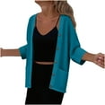 thumbnail image 1 of Women's Tee Shirts Long Sleeve Women's Shirts Dressy Casual Plus Size Women's Tops Blouse Solid Color Long Sleeved Cardigan Button Collar Cardigan With Pockets My Items My Order, 1 of 6