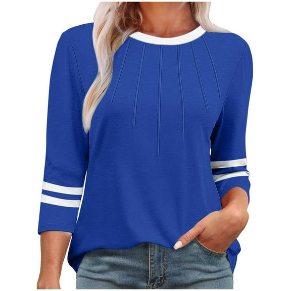 Womens Spring T Shirts Women's Shirts 3/4 Sleeve Tops for Women Blouses Plus Size Tunic My Items Gifts