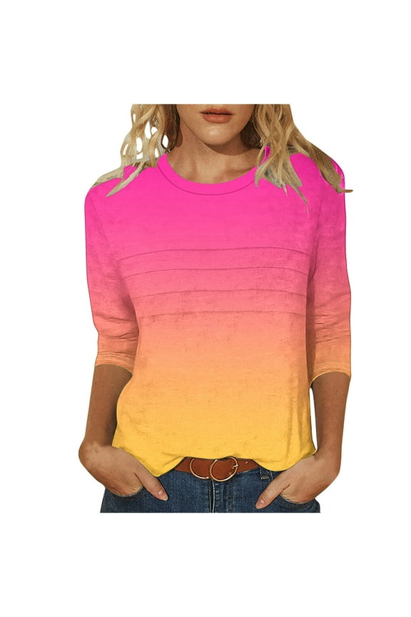 Womens Fall Tops Casual Womens Tops Trendy Women's 3/4 Length Sleeve Tops Womens Blouses Fall My Reorder List Trending Gifts