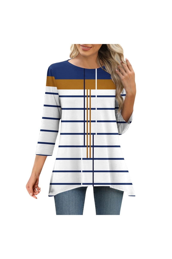 Womens Spring Tops Women's Tops 3/4 Sleeve T Shirts Work Blouses My Items Ordered Trending Gifts