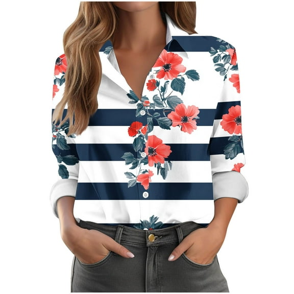 fanshangmao Women's Tops Fall Casual Womens Shirts Ribbed Womens Blouses Plus Size Long Sleeve Women's Fall Shirts New Arrivals