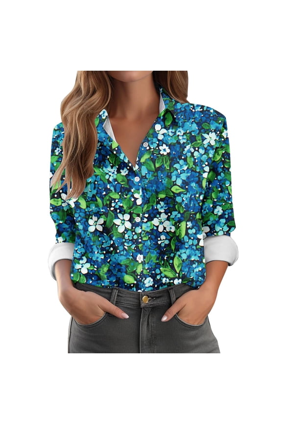 Women's Tops Fall Casual Womens Tops Casual Loose Fit Womens Tops Fall Long Sleeve Women's Collared Work Blouses Trending