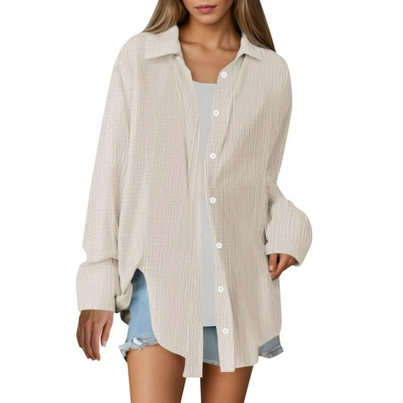 fanshangmao Womens Shirts Trendy Dressy Women's Blouses Long Sleeve Medium Weight Fall T Shirts for Women Trending Birthday Gifts