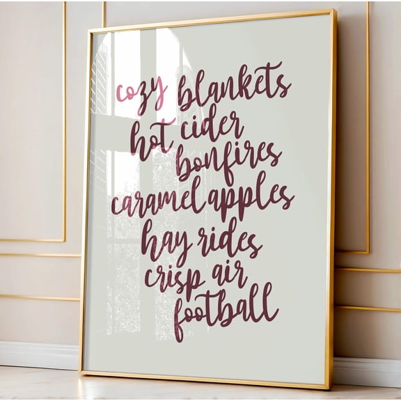 Fall Sayings Print Autumn Typography Thanksgiving Decor, Stretched Canvas 8x10in