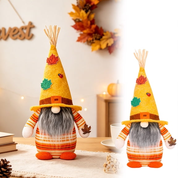 Fall Scarecrow Decorations Thanksgiving Maple Leaf Faceless Doll Hanging Ornament