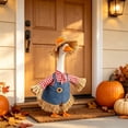 thumbnail image 1 of Fall Scarecrow Goose Outfit, with Scarecrow Plaid Shirt, Hat and Crow, Fits 23 Inch Goose Statues, for Autumn Thanksgiving Harvest Porch, Yard, Patio, Lawn, Garden Decoration, 1 of 6
