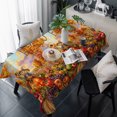 thumbnail image 1 of Fall Scarecrows Table Cloth Waterproof Tablecloths, Autumn Thanksgiving Farm Pumpkins Fruit Tablecloth Dining Table Cover for Kitchen Party Tabletop Outdoor, Rectangle Tablecloth 60x120 Inch, 1 of 9