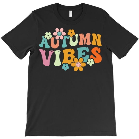Fall Season Autumn Vibes Retro Themed Funny and Cute Themed Gift H30859 T-Shirt, for Men and Women, Up to Size 5XL