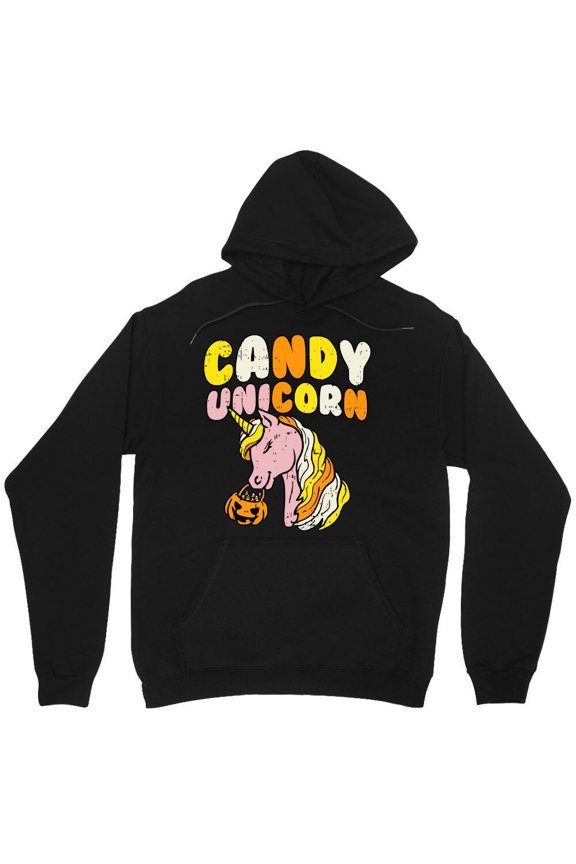 Fall Season Candy Unicorn, Halloween, Cute Pumpkin Graphic Holiday - Top Pick M3009 Unisex Hoodie, Up to Size 5XL