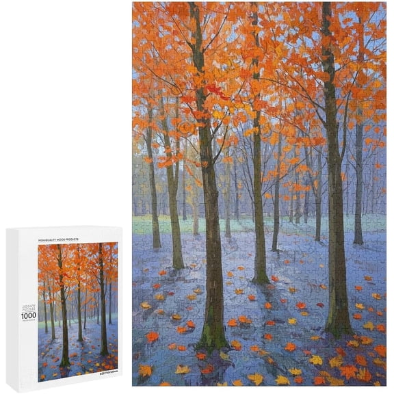 Fall Season Forest Landscape 1000 Piece Jigsaw Relaxing and Mindful Activity, Unique Collectible Puzzle, Brain Training Puzzle Game, Finished Size 30 x 20 Inches