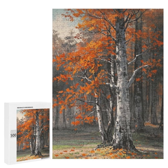 Fall Season Forest Landscape 500 Piece Jigsaw – Relaxing and Mindful Activity, Unique Collectible Puzzle, Brain Training Puzzle Game