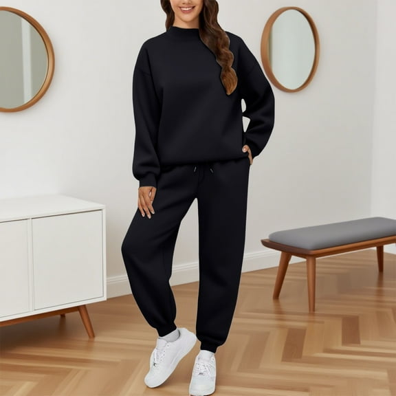 Fall Sets Women 2 Piece Outfits - Long Sleeve Sweatshirt With Sweatpants Matching Sets Women Clothing Activewear Sets for Women