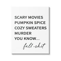 Fall Sh** Humorous Seasonal Autumn Typography List Holiday Graphic Art Gallery-Wrapped Canvas Print Wall Art