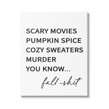 Fall Sh** Humorous Seasonal Autumn Typography List Holiday Graphic Art Gallery-Wrapped Canvas Print Wall Art