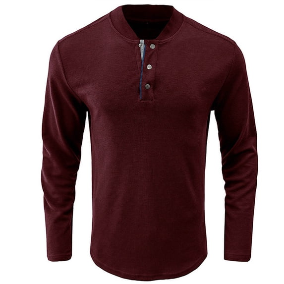 Fall Shirts for Men Autumn Winter New Leisure Sweater Long Sleeve Round-Neck Blouses & Shirts