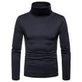 thumbnail image 1 of Fall Shirts for Men Men Casual Solid Turtleneck Long Sleeve Blouse Pullover Base Shirt Blouse, 1 of 4